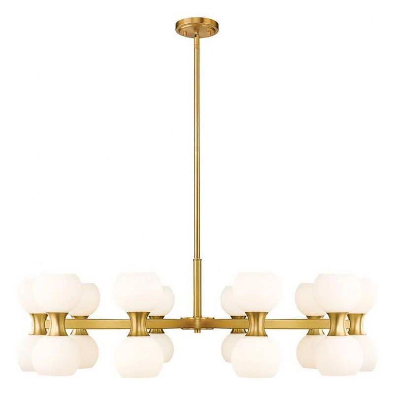 Artemis 42'' Gold Chandelier with Opal Glass Shades