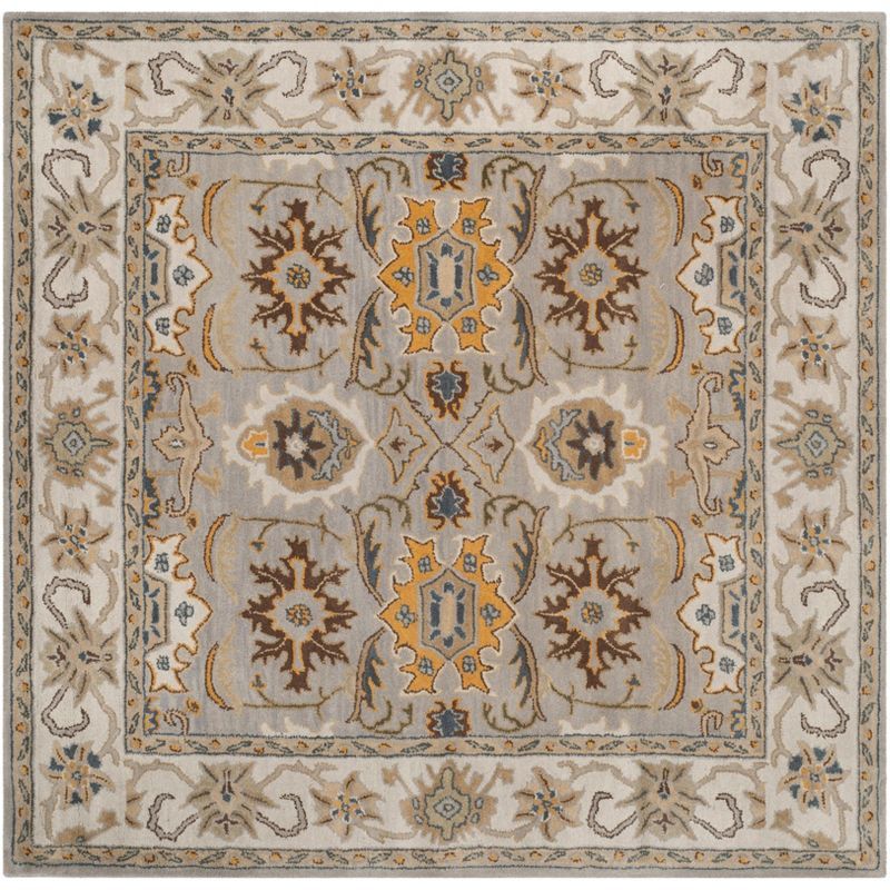 Heritage Light Grey and Grey Hand-Tufted Wool 6' x 6' Square Rug