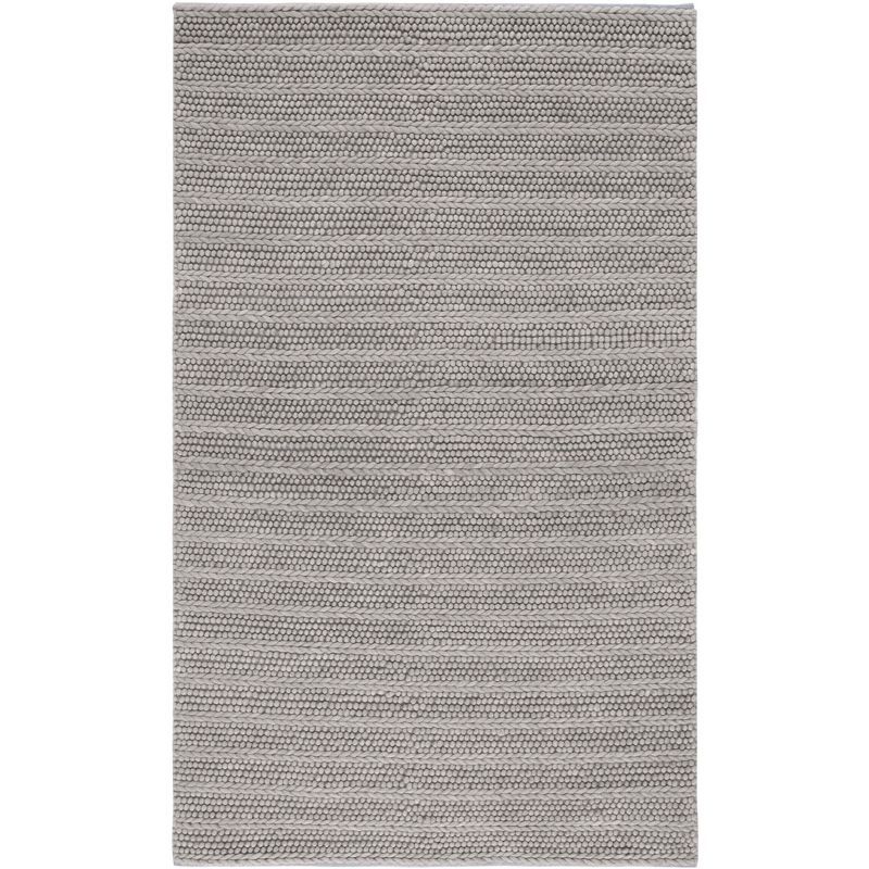 Gray Flat Woven Handmade Wool Area Rug, 6' x 9'