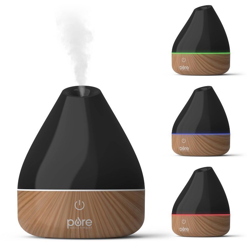 Serenity Whisper-Quiet Black Ultrasonic Aromatherapy Electric Diffuser