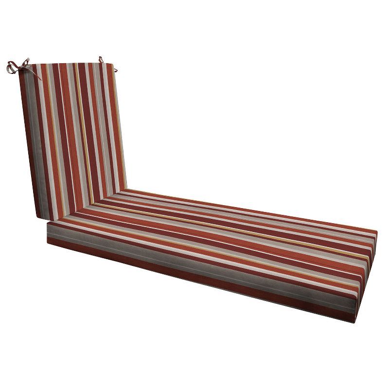 Stripe Brick Outdoor Chaise Lounge Cushion with Polyester Fiber