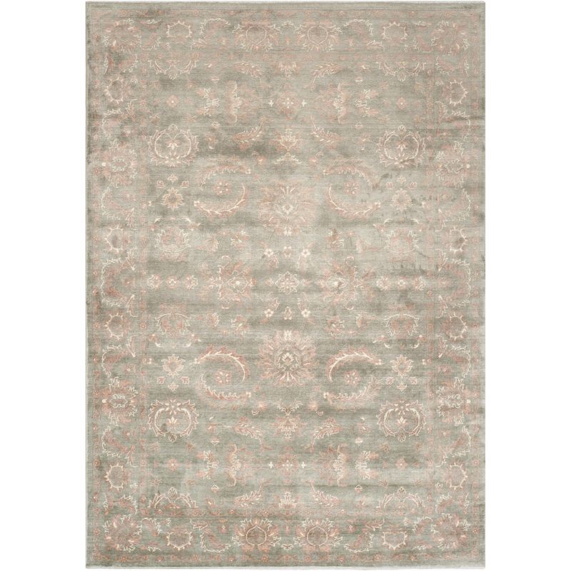 Hand-Knotted Dark Grey and Ivory Wool Area Rug, 6' x 9'