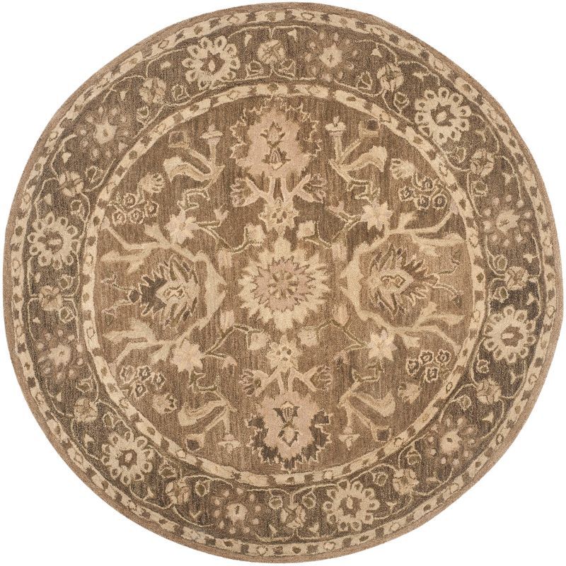 Anatolia Grey Hand-Spun Wool 6' Round Tufted Area Rug