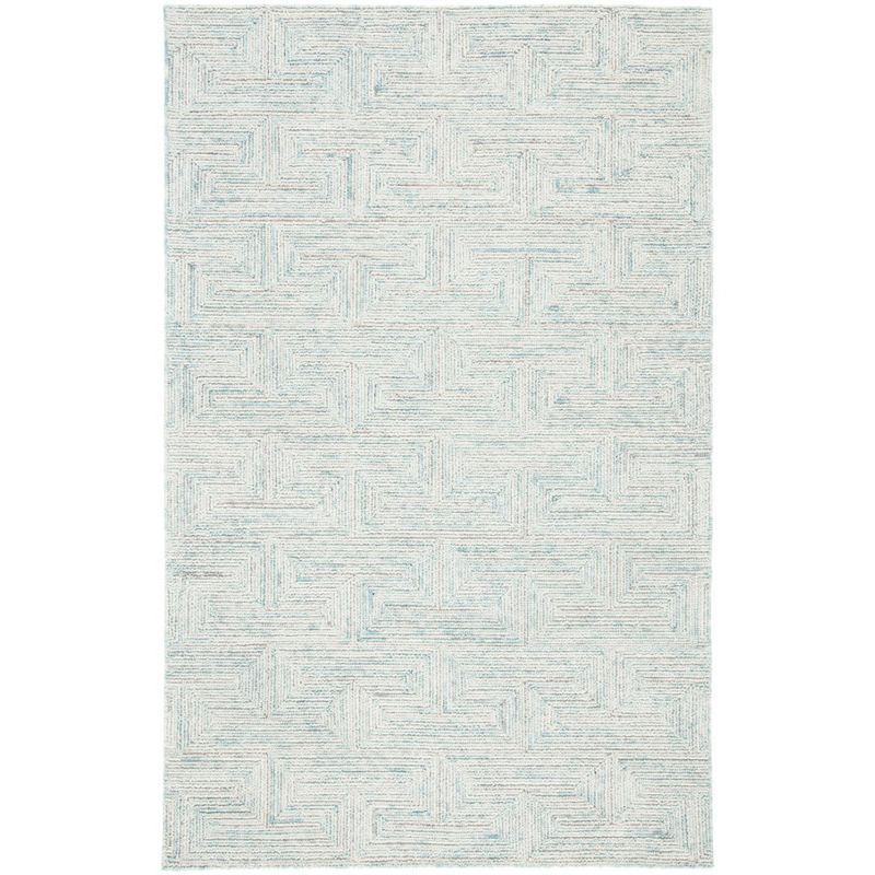 Gray Hand-Tufted Wool 4' x 6' Rectangular Area Rug
