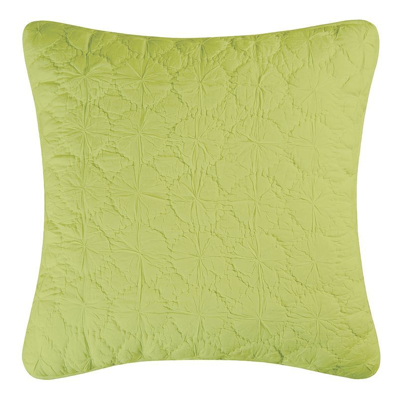 Mara Green Cotton Euro Sham with Quilted Design