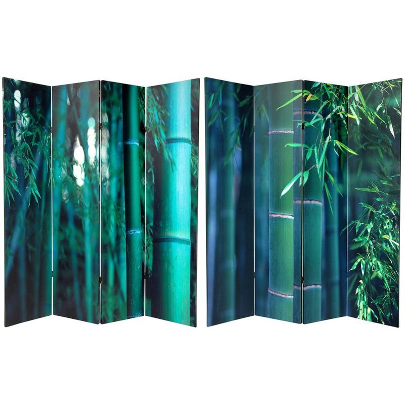 71" Double Sided Bamboo Tree Canvas Room Divider