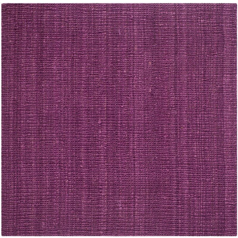 Handmade Purple Wool Square Area Rug, 6' x 6'