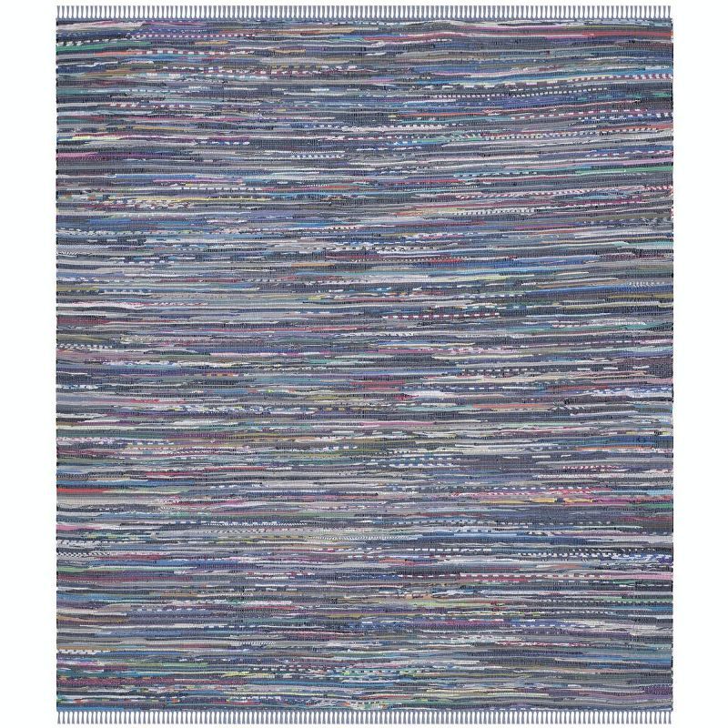 Handwoven Purple/Multi Cotton Rag Area Rug, 8' x 10'