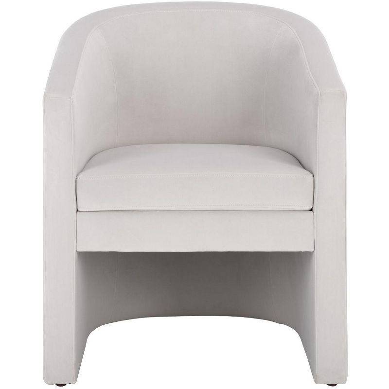 Elysian Light Grey Velvet Barrel Accent Chair