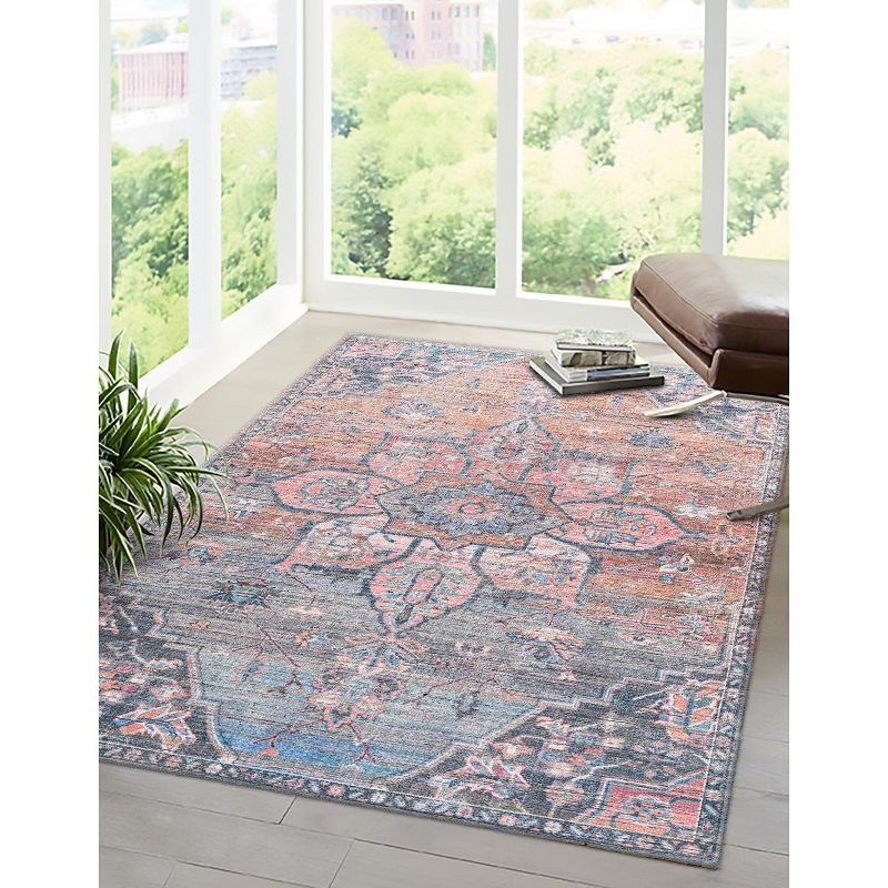 Elysian Multi-Color Floral Synthetic 5x8 Area Rug