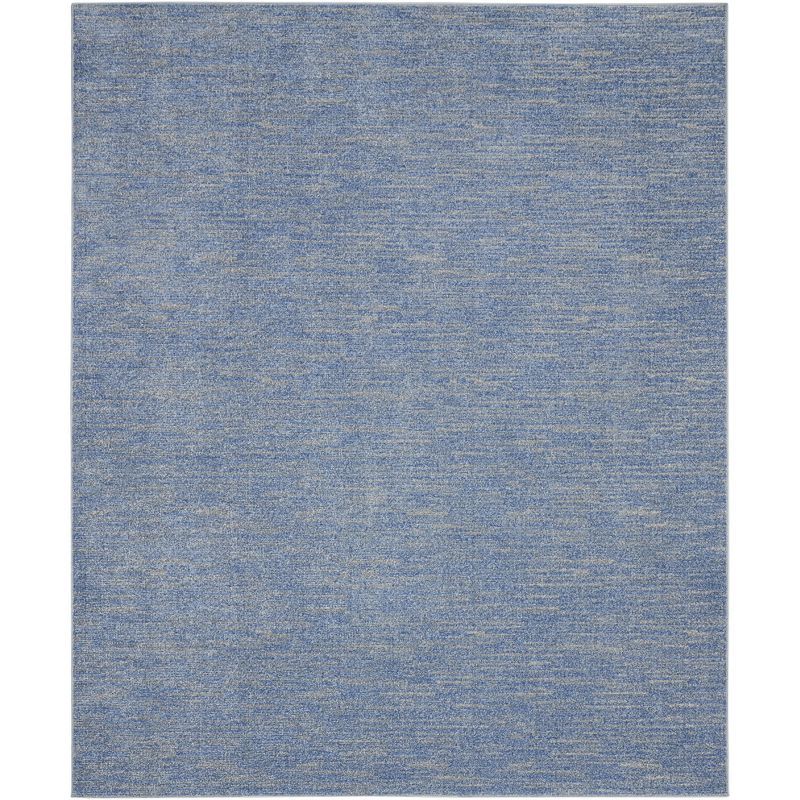 Subtle Tonal Blue-Grey 10' x 14' Power-Loomed Synthetic Area Rug