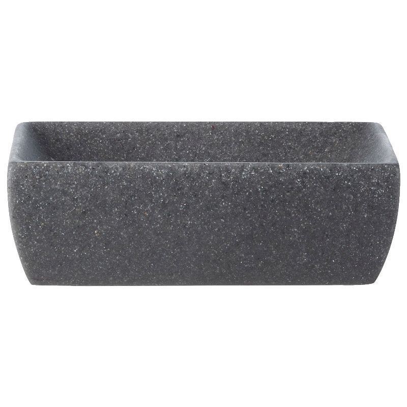 Charcoal Gray Stone Resin Soap Dish