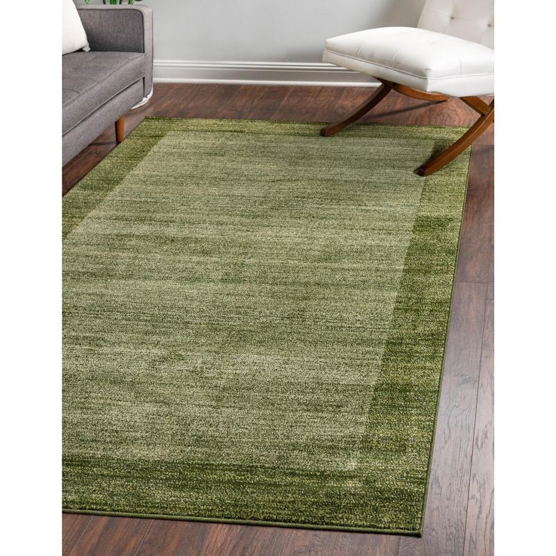 Reversible Easy-Care Light Green Synthetic Rectangular Rug