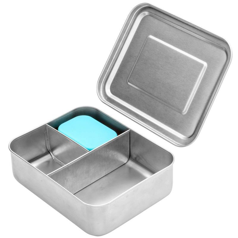 Stainless Steel Rectangular Bento Box with Leakproof Lid