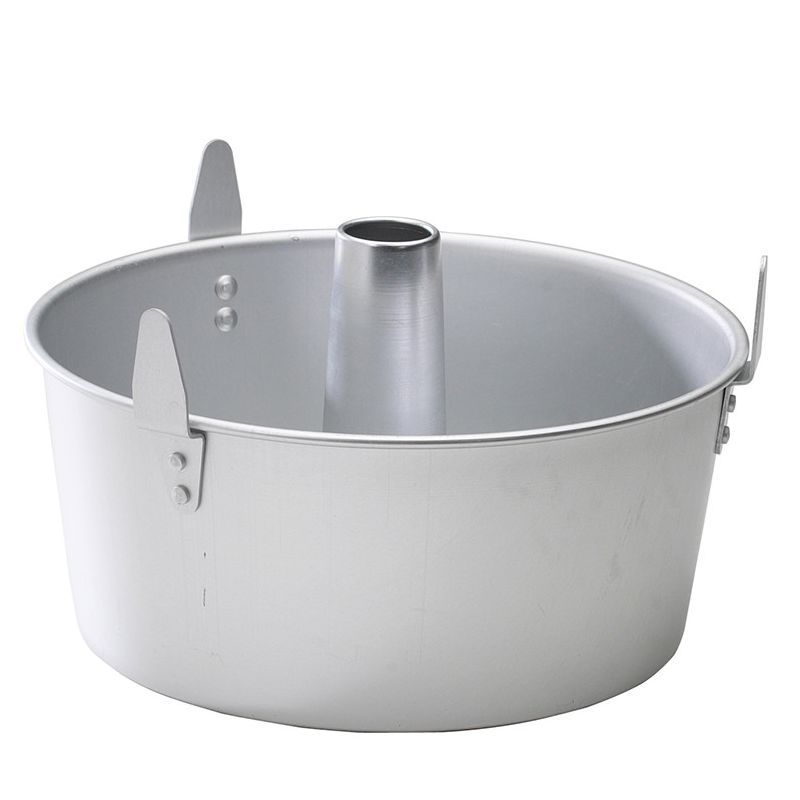 Silver Aluminum Non-Stick Angel Food Cake Pan with Cooling Feet