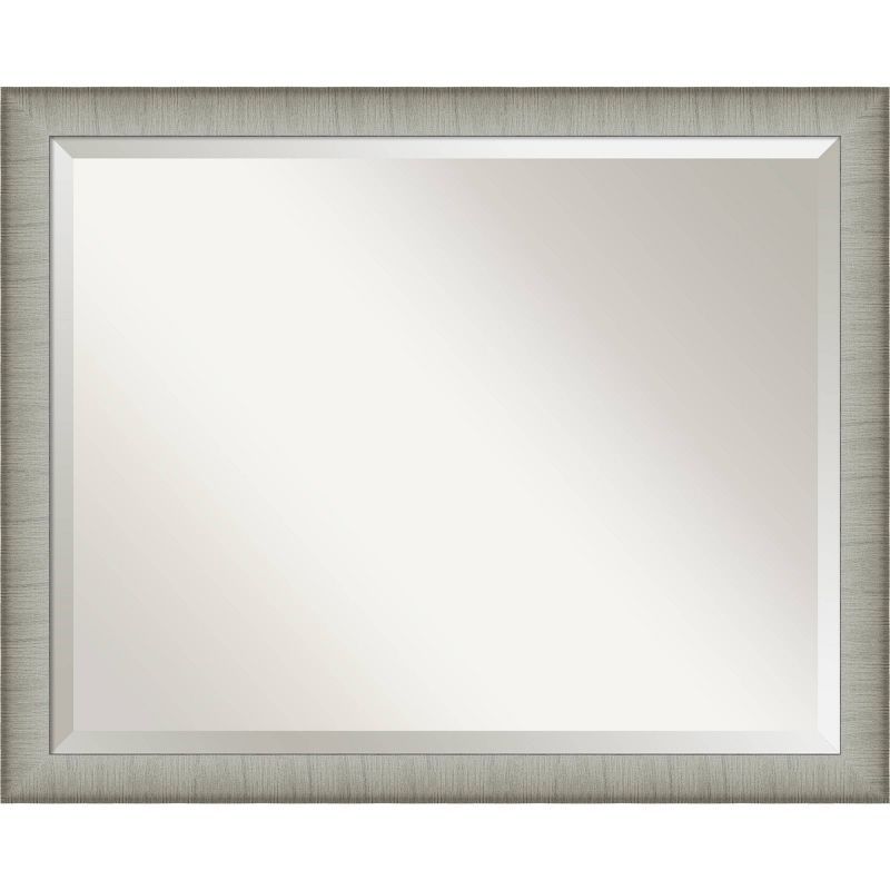 Elegant Brushed Pewter Rectangular Bathroom Vanity Wall Mirror