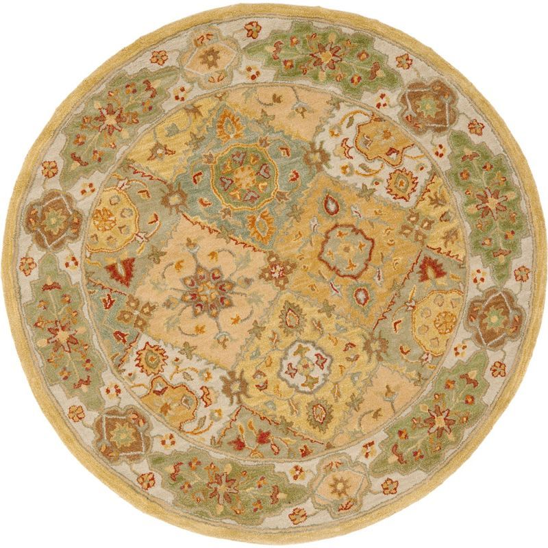 Elegant Ivory Wool 6' Round Hand-Tufted Area Rug