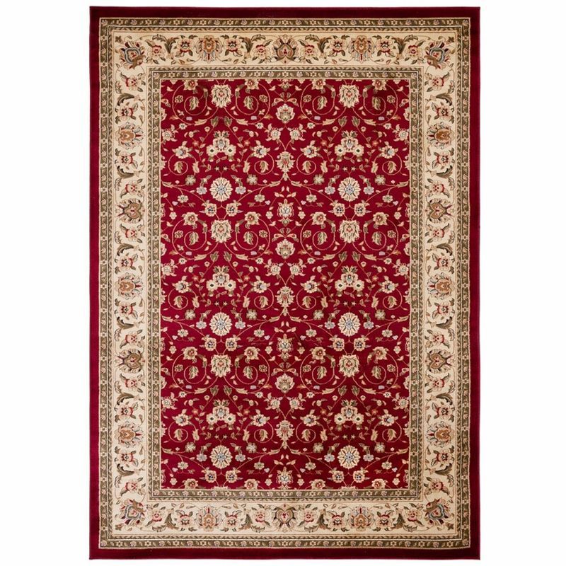 Lyndhurst Red and Ivory Tufted Synthetic Area Rug