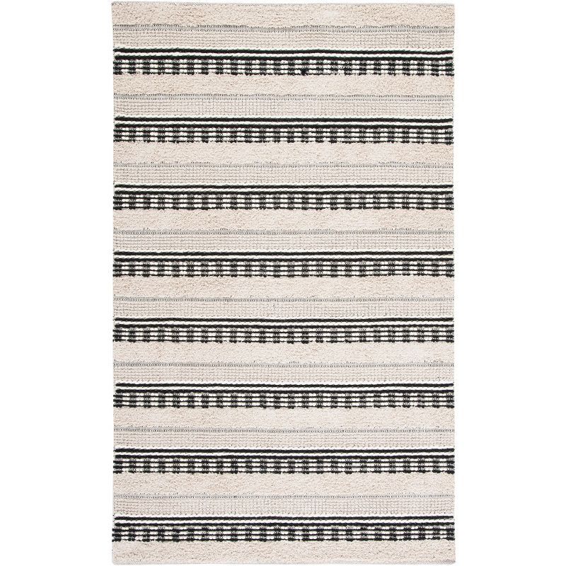 Hand-Tufted Artisan Black Wool Square Rug - 6'x6'