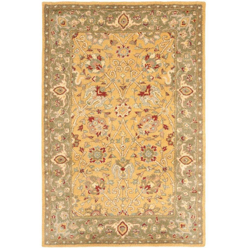 Antiquity Gold and Green Handmade Wool Area Rug