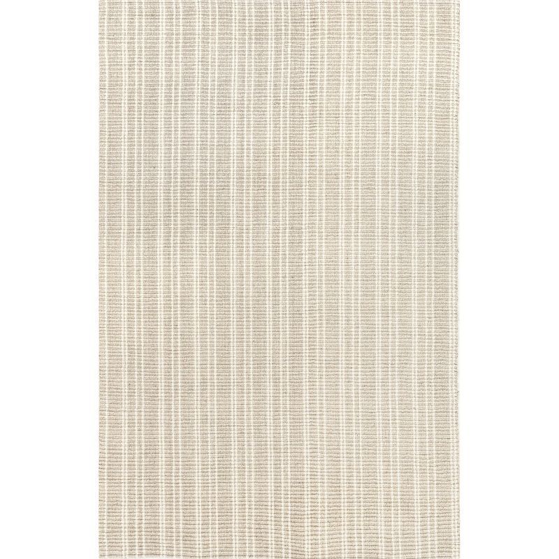 Natural Ivory Braided Wool Rectangular Area Rug 5' x 8'