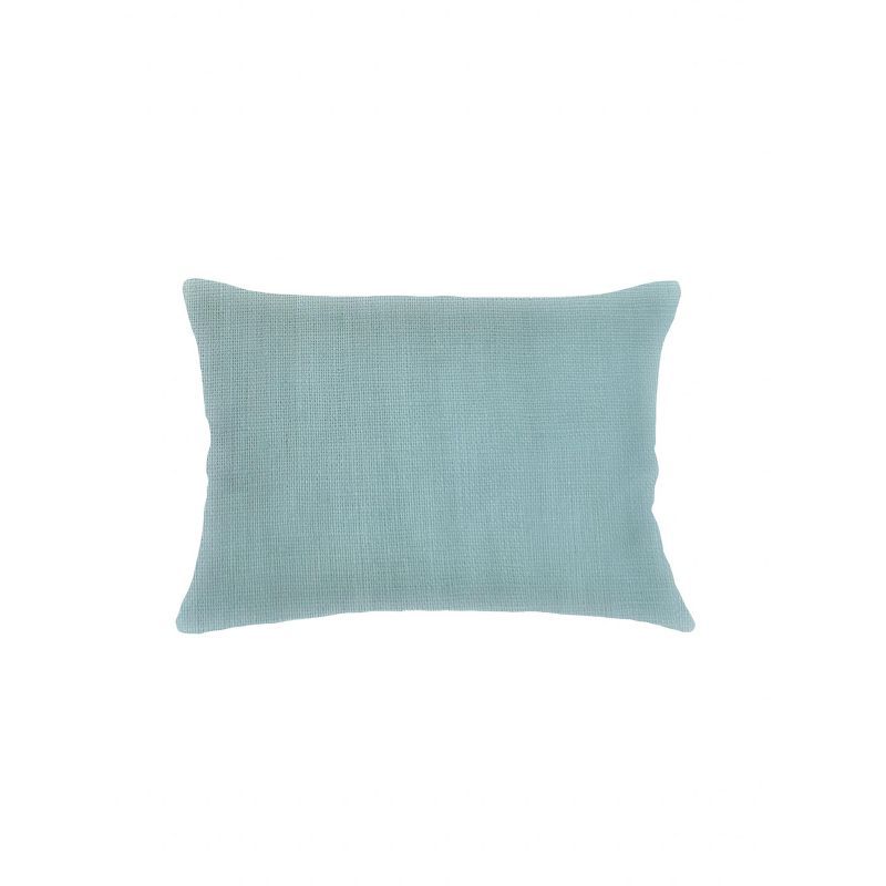 Mist Blue Linen Throw Pillow with Down Alternative Fill, 14x20