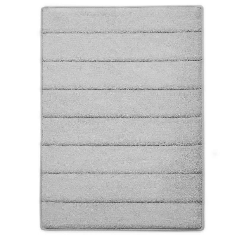 Light Gray Memory Foam Bath Mat with Skid-Resistant Base