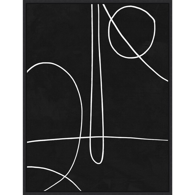 Black and White Abstract Canvas Wall Art Print 18 x 24