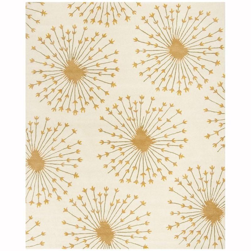 Hand-Tufted Bella Beige Gold Wool Rectangular Rug, 8' x 10'