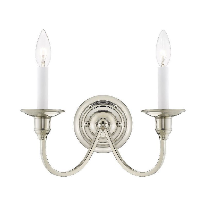 Polished Nickel Dual Light Traditional Wall Sconce