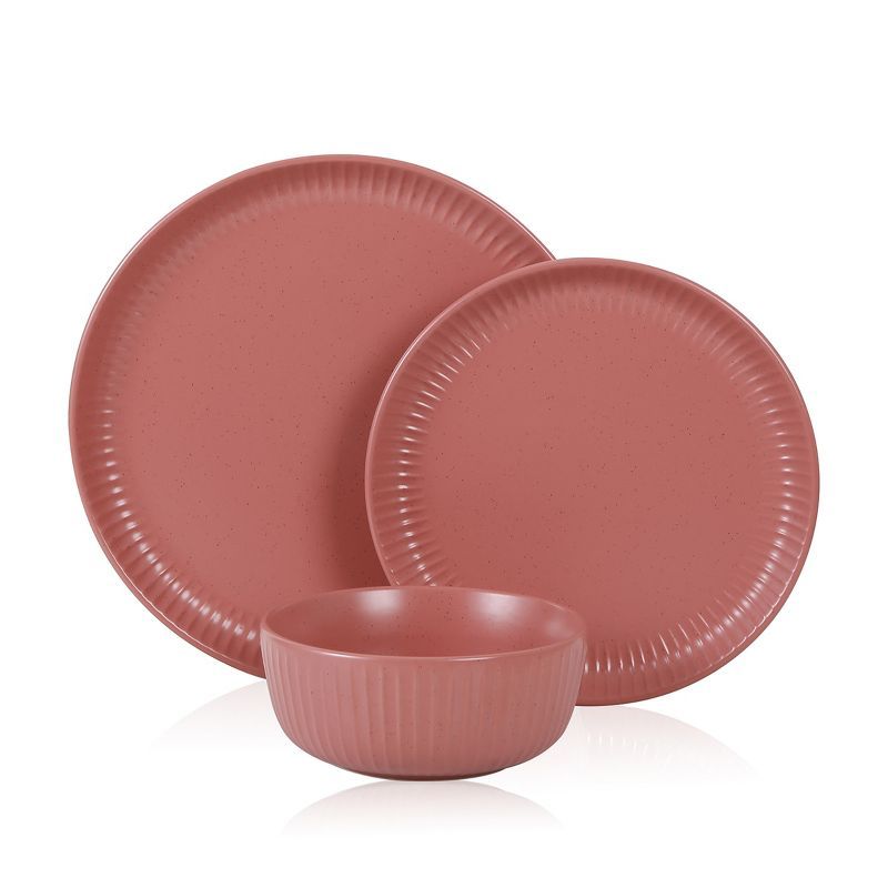 Terracotta Ceramic 12-Piece Dinnerware Set, Service for 4