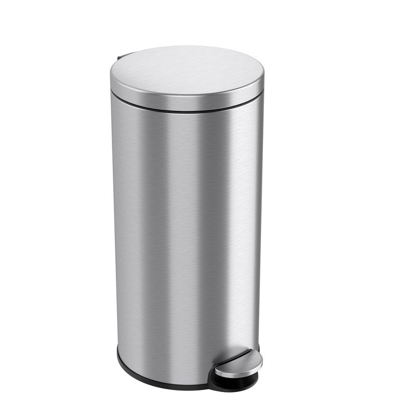 Brushed Stainless Steel 8 Gallon Step Pedal Trash Can