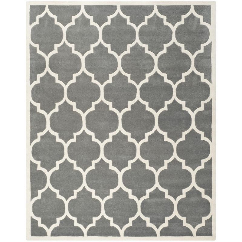 Gray and Ivory Hand-Tufted Wool Rectangular Area Rug