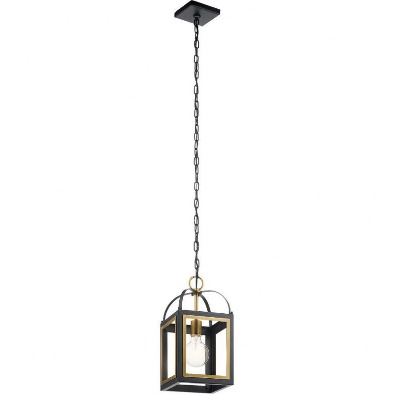 Vath Vintage Black and Natural Brass Glass Pendant Light