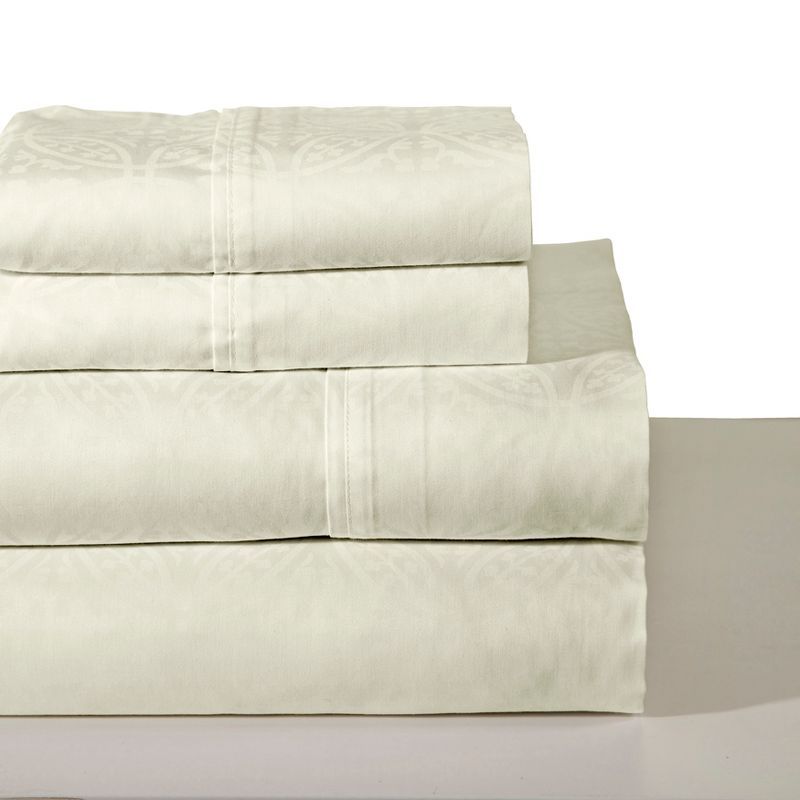 Bone Cotton Percale Twin XL Deep Pocket Sheet Set