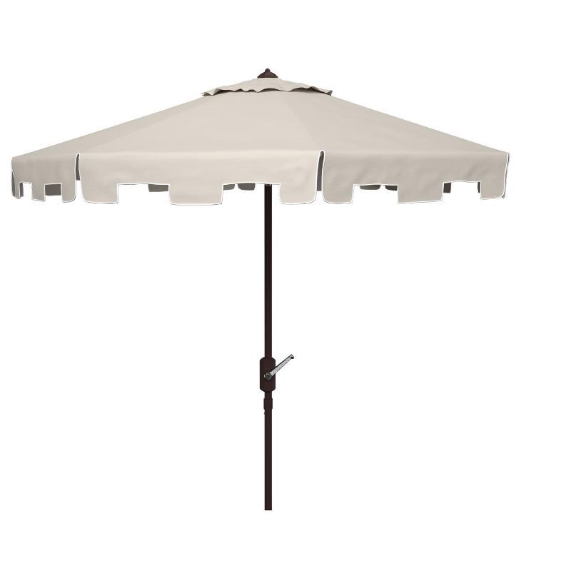 Zimmerman 11-Foot Beige and White Aluminum Market Umbrella