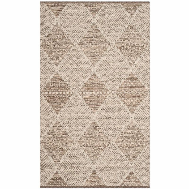 Coastal Charm Handwoven Beige Cotton & Wool Runner Rug, 2'3" x 5'