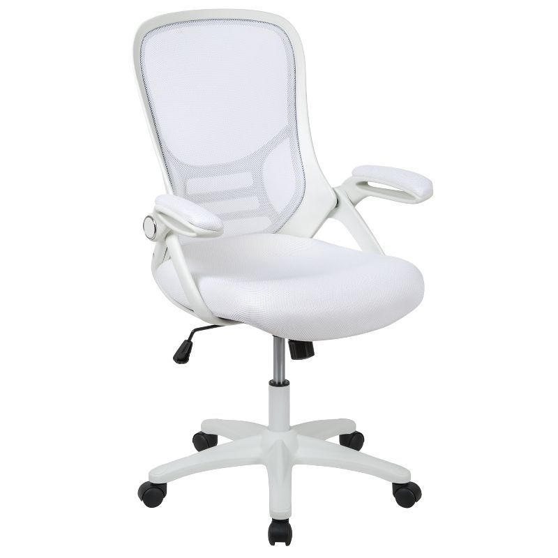 White High-Back Ergonomic Mesh Swivel Office Chair with Adjustable Arms