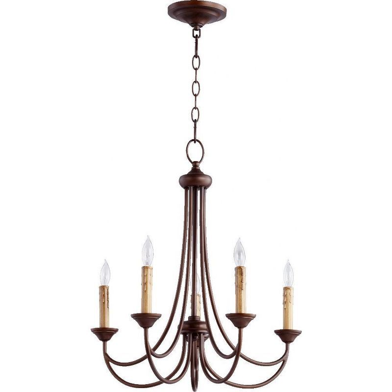 Brooks 22" Oiled Bronze 5-Light Candelabra Chandelier