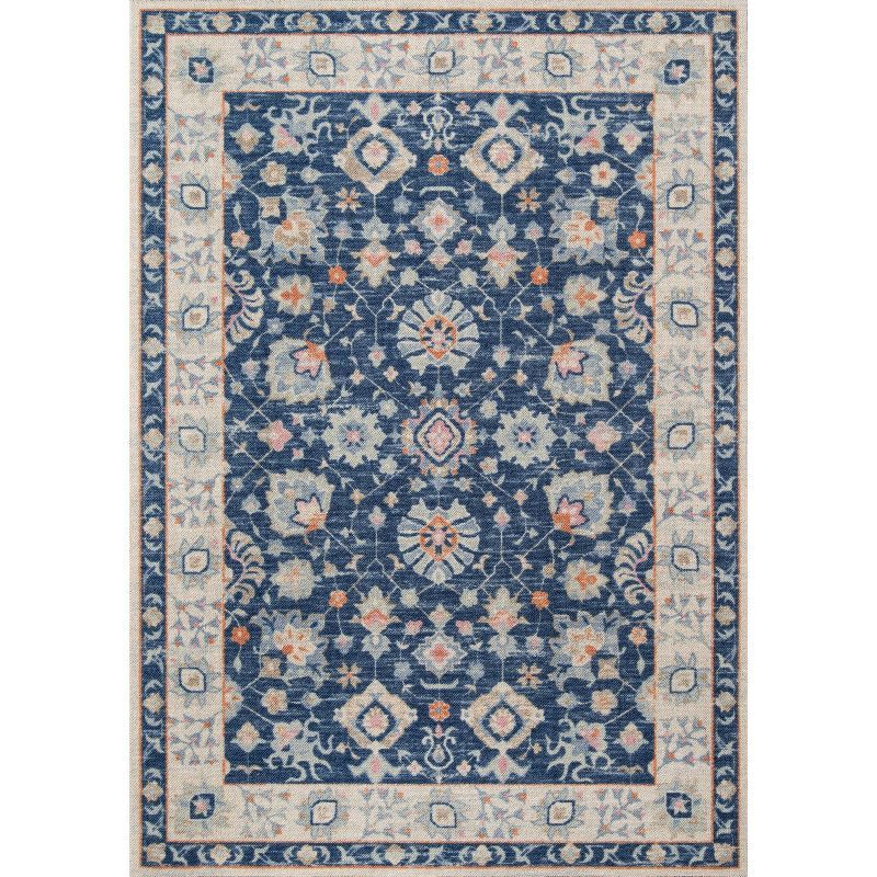 Anatolia Navy Tufted Rectangular Wool-Blend Area Rug 5'3" x 7'6"