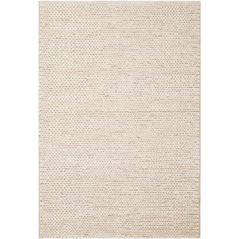 Ivory Hand-Knotted Jute 4' x 6' Non-Slip Area Rug