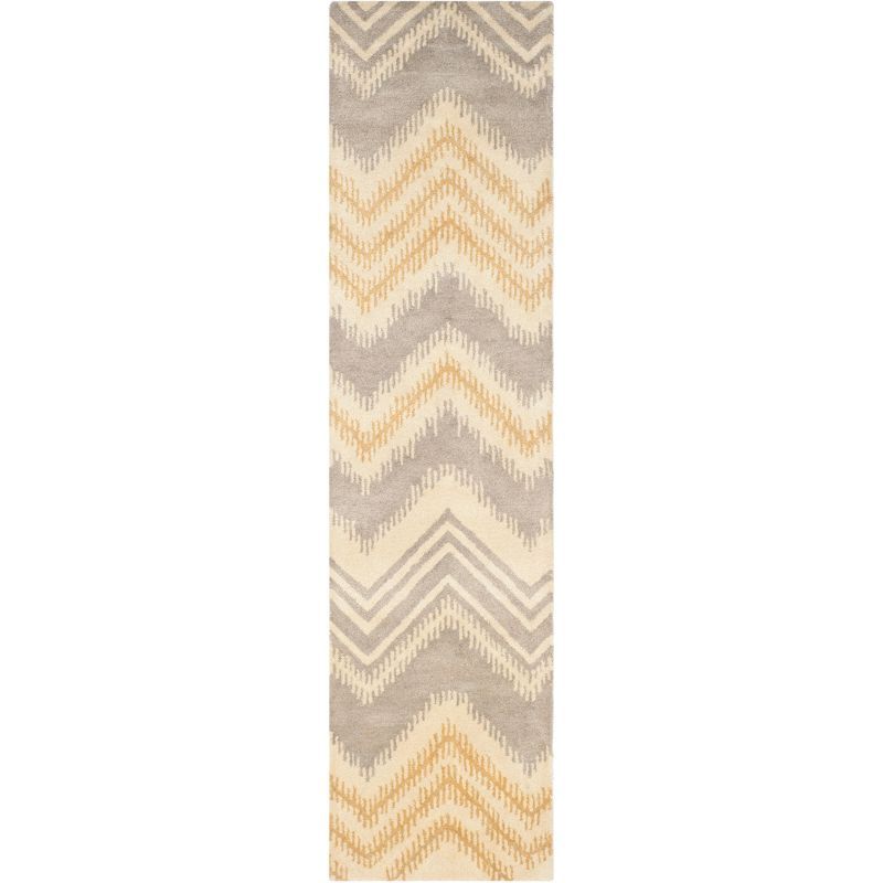 Capri Gray and Gold Hand-Tufted Wool Runner Rug