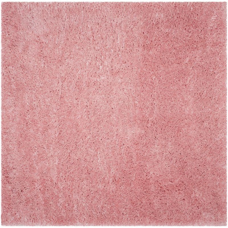 46" Red Synthetic Shag Square Area Rug