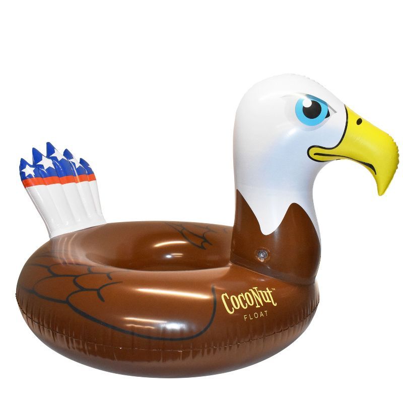 Patriotic Bald Eagle Vinyl Pool Float with Stars and Stripes