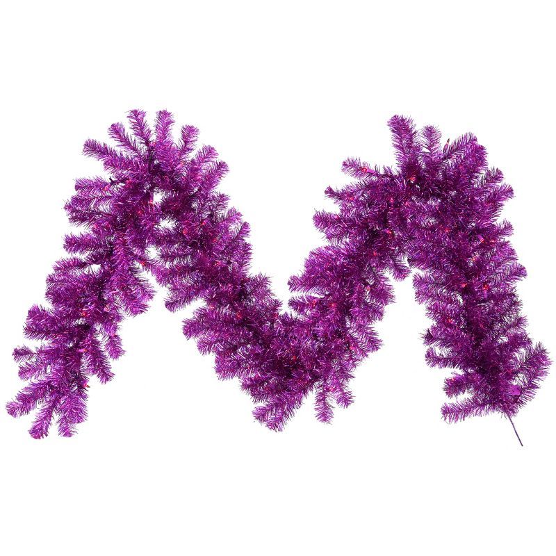 Vibrant Purple 9' Prelit Artificial Christmas Garland