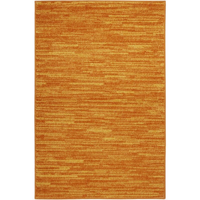 Sunburst Orange Flat Woven Indoor/Outdoor Area Rug 2' x 4'