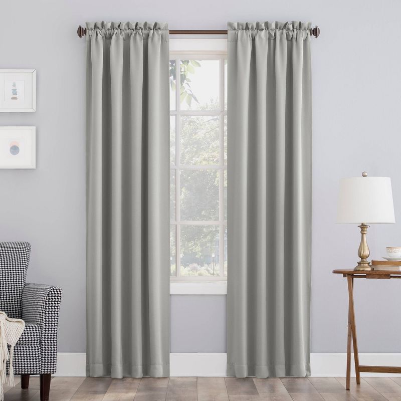 Silver Gray Blackout Energy Saving Rod Pocket Curtain Panel