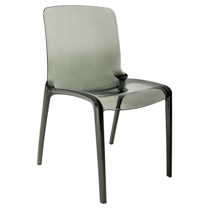 Murray Transparent Black Acrylic Waterfall Edge Dining Chair