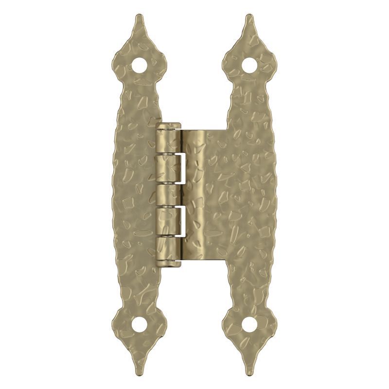 Golden Champagne Hammered Offset Cabinet Hinge, 3/8 inch