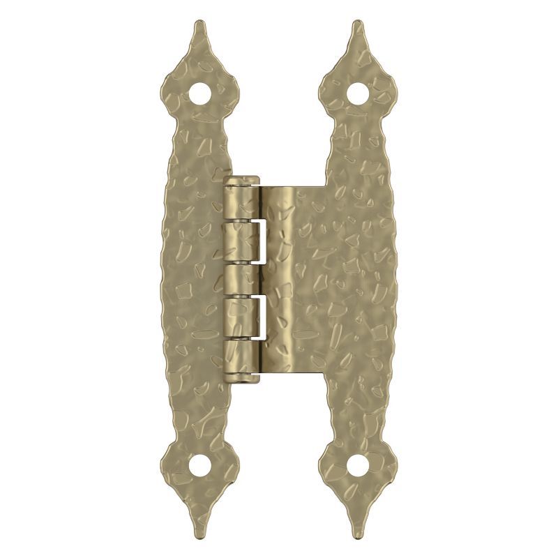 Golden Champagne Hammered Offset Cabinet Hinge, 3/8 inch